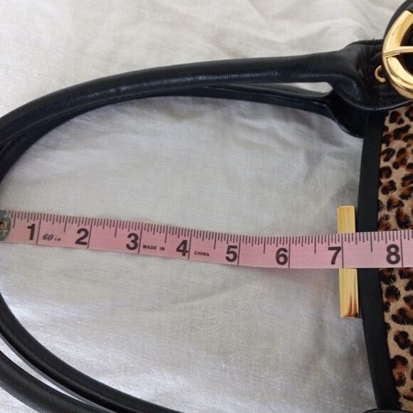 Hair Calf Leather Leopard/Cheetah Print Satchel bag Cottagecore Grandmacore - Picture 9 of 15
